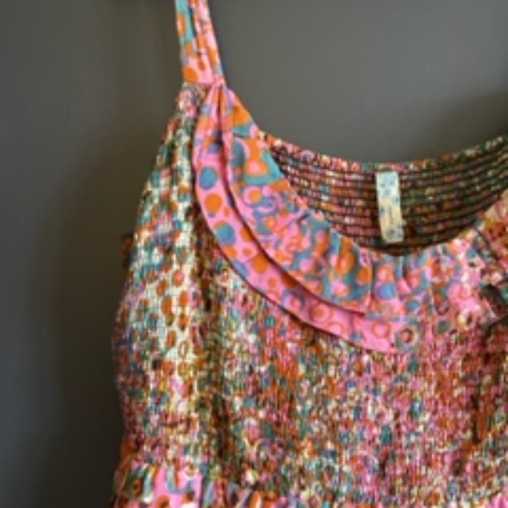 Water Color Silk Knee Length Dress (Anthropologie Maeve Brand)